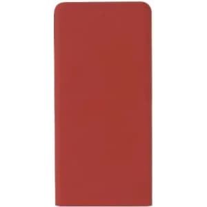 A drink bottle in a vibrant red colour with a sleek, minimalist design and a small branding logo.