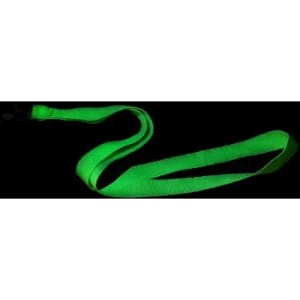A vibrant green lanyard with a clip attachment, suitable for exhibitions and events.