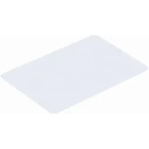 A clear rectangular acrylic sheet with smooth edges, featuring a minimalistic design.