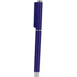 A pen with a sleek design in a vibrant purple colour, featuring a silver accent and a clip.