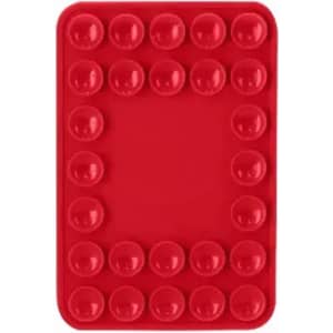 A red silicone mould featuring 20 spherical cavities arranged in a rectangular shape.