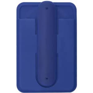 A drink bottle in a deep blue colour with a smooth surface and a prominent handle. It features a logo.