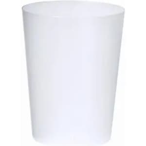 A drink bottle in a translucent white colour with a simple, cylindrical design and no visible branding.