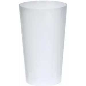 A drink bottle in a translucent white finish with a sleek, modern design. It features a simple logo.