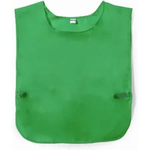 A green sports vest made of a smooth, shiny fabric, featuring two side openings for a comfortable fit.