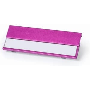 A pink promotional product with a smooth, shiny surface and a place for branding.