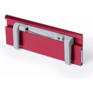 A red promotional product named "Bindel" with a silver clip, featuring a sleek, modern design.