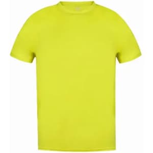 A bright yellow short-sleeve T-shirt with a crew neckline and no visible logos or branding.