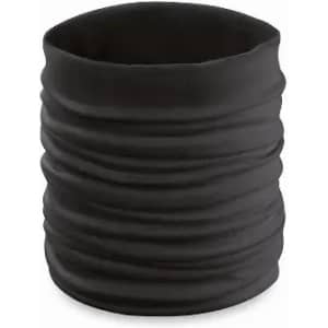 A versatile black drink bottle with a textured, flexible design and a subtle logo.