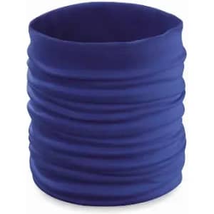 A drink bottle in a deep blue colour with a textured, wrinkled surface, featuring a simple design and a logo.