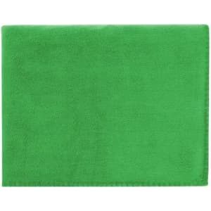 A green promotional product featuring a soft, textured surface. It has a stitched edge and no visible branding.