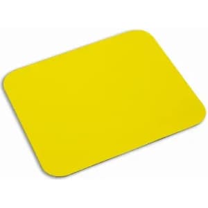 A yellow mouse pad with rounded corners and a smooth surface. Features a simple, solid design.