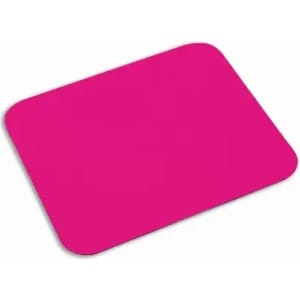 A bright pink mouse pad with rounded corners and a smooth surface, featuring no text or additional designs.