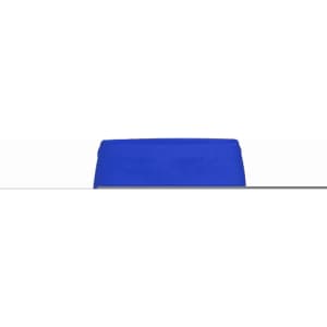A blue drink bottle with a sleek design, featuring a simple ridged texture and a small logo.