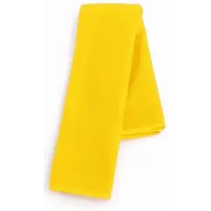 A yellow cloth rolled neatly, showcasing a vibrant colour and soft texture. It has a simple design without logos.