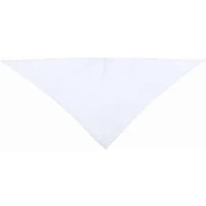 A white triangular bandana made of fabric. It has no visible logo or branding.