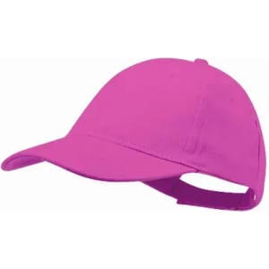 A pink cap with an adjustable strap at the back and a curved brim. Features a simple design and no visible logo.