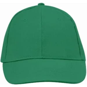 A green cap with a structured front and a curved brim. The cap has no visible logos or branding.