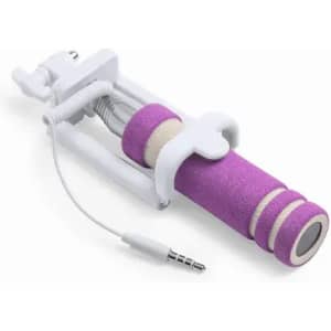 A purple and white promotional product with a coiled cable, featuring a logo, designed for connectivity.