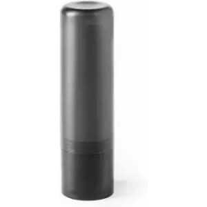 A drink bottle in a sleek, matte black finish featuring a simple cylindrical design and a logo.