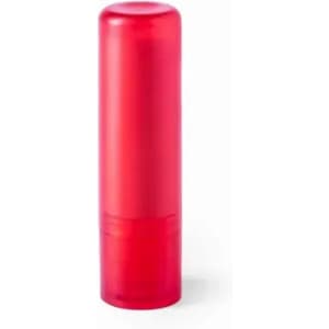 A drink bottle in vibrant red with a cylindrical shape and a twist-off bottom. Features a logo.