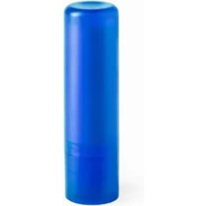 A drink bottle in a vibrant blue colour with a cylindrical shape and a branded logo.