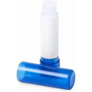 A drink bottle in shades of blue, with a white cap and a sleek, cylindrical design. It features a logo.