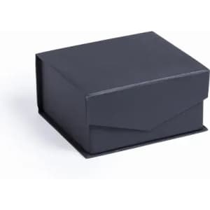 A black gift box with a lid, featuring a sleek, minimalist design.