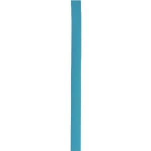 A long, thin polyester strip in a vibrant shade of blue, featuring a logo at one end.