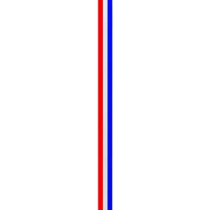 A vertical striped straw featuring red and blue stripes, with a sleek design and a polished finish.