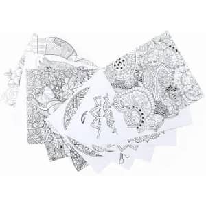 A series of black and white intricate colouring pages featuring various mandala patterns and designs.