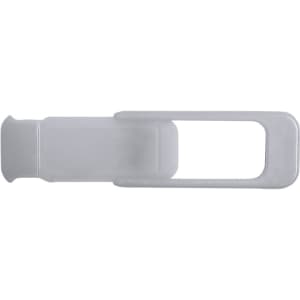 A clear, plastic drink bottle with a simple design and an integrated handle. It has a branding logo.