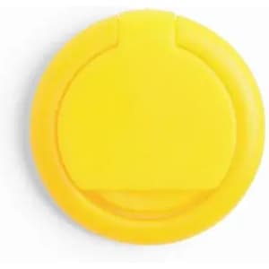 A drink bottle cap in bright yellow with a rounded shape and a secure closure mechanism.