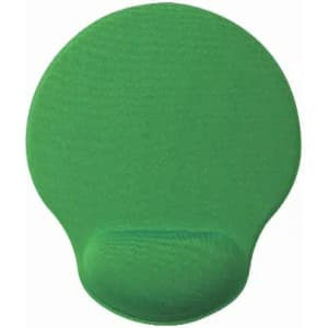 A drink bottle in a vibrant green colour with a rounded shape and a base designed for stability. It has a logo.