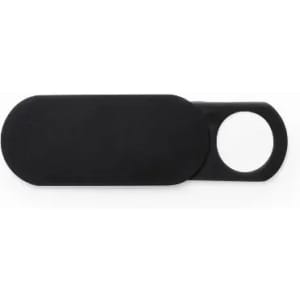 A black product featuring a rounded end and an oval shape, with an opening on one side.