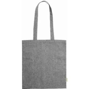 A grey tote bag with two handles and a simple design, perfect for carrying essentials.