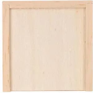 A blank wooden frame with a light natural finish, featuring a simple, unembellished design.