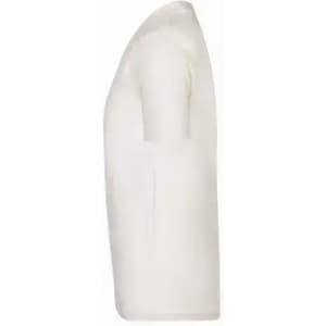 A white promotional product with a rounded shape and a pocket on the side, featuring a logo.