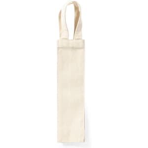 A natural-coloured canvas bag with two handles, designed for carrying items easily.