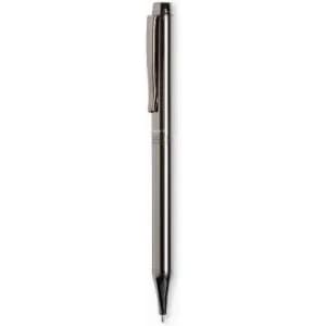 A black ballpoint pen with a sleek design and a clip for easy attachment. The pen features a subtle branding logo.