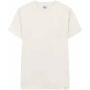 A plain white T-shirt displayed against a neutral background. The shirt has a round neckline and short sleeves.