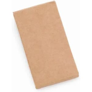 A brown booklet placed flat, made of textured paper. It has a simple design without visible logos.