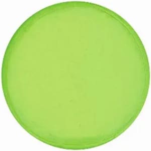 A round, bright green promotional product with a smooth surface and a simple design.