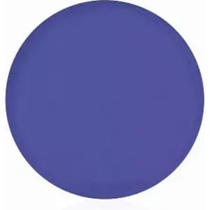 A round purple product featuring a smooth surface and a logo design.