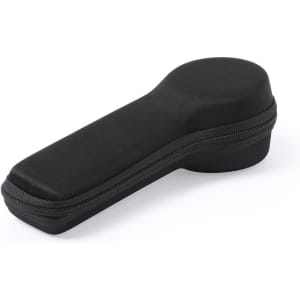 A black, hard-shell case with a zip closure, designed to hold a magnifier.