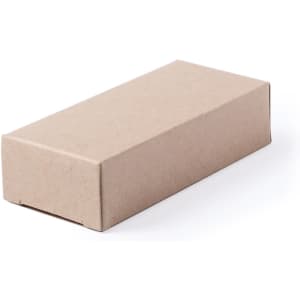 A plain brown cardboard box with a rectangular shape and a sliding lid.