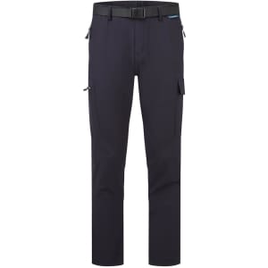 Lightweight combat pants in navy blue with a belt and multiple pockets for storage. Features a logo.