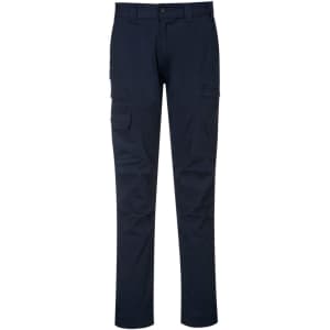 KX3 Cargo Trousers in navy, featuring multiple pockets and a logo. Designed as practical bottoms for everyday wear.