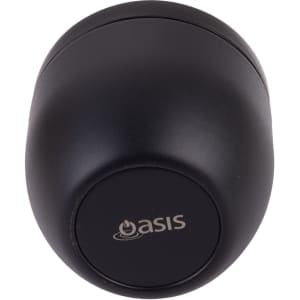 A vacuum food pod in sleek black with a branded logo on the base.