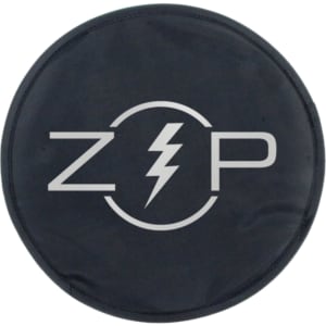 A black Flexi Flyer with a grey logo featuring a lightning bolt and the letters "ZP".